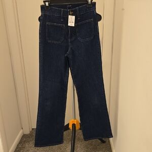 NWT J. Crew Dark Blue Wide-Leg Jeans with Front Patch Pockets